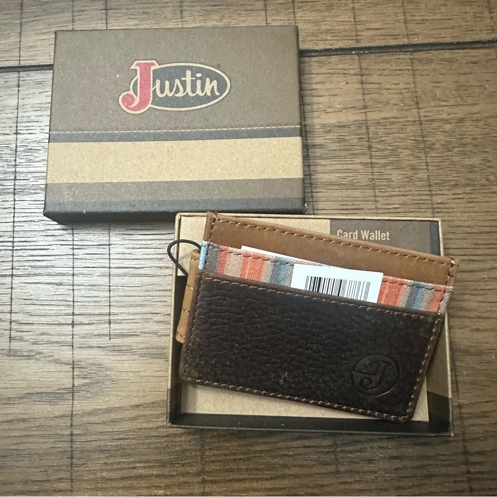 Justin’s Boot Barn Brown and Tan Card Holder